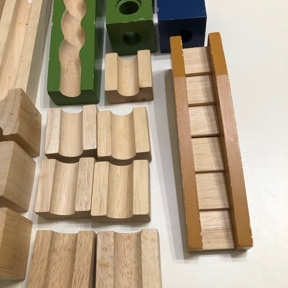 Toys Vintage Wooden Marble Run Maze With 24 Pieces Poshmark